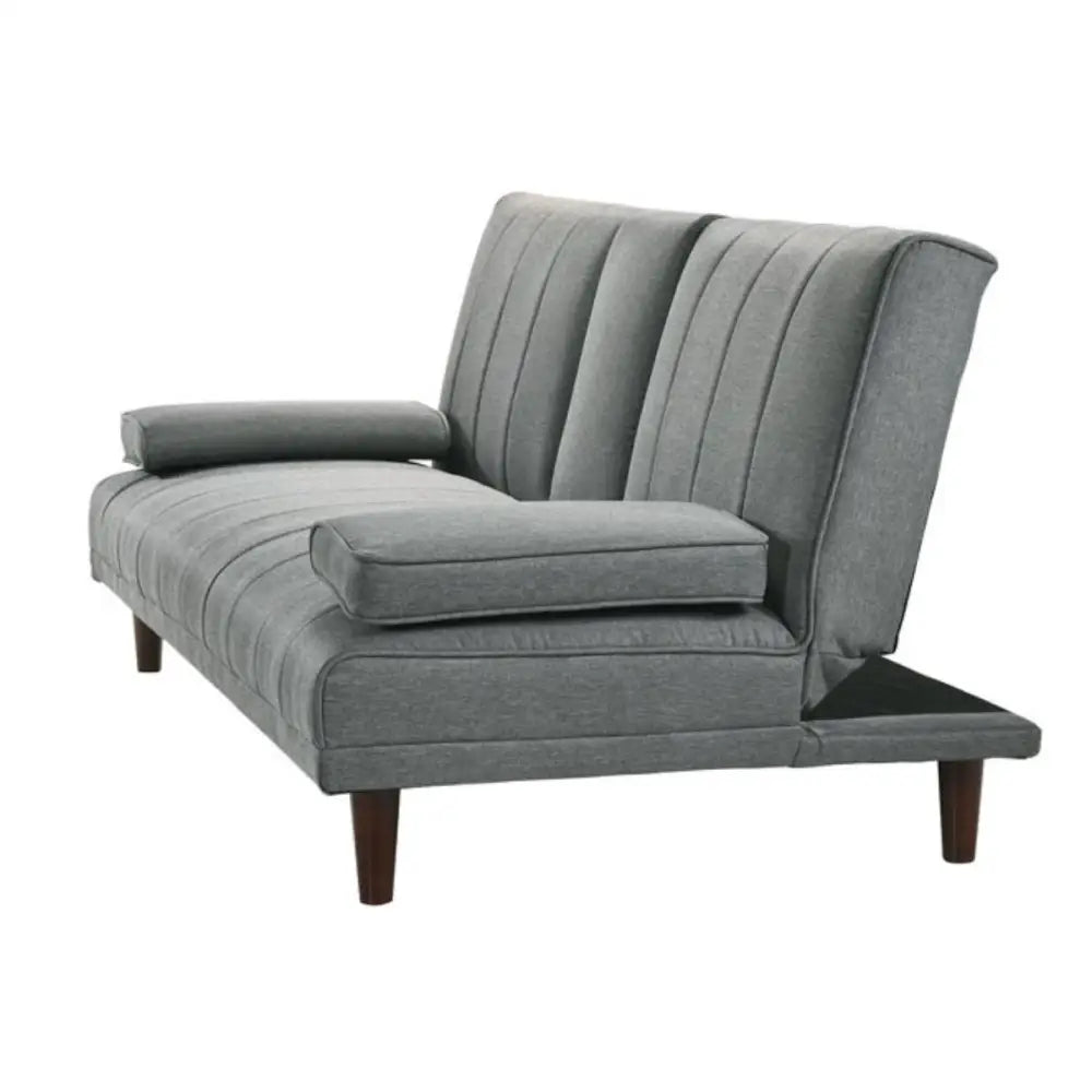 Fabric Sofa Bed with Cup Holder 3 Seater Lounge Couch - Light Grey - Furniture > Bar Stools & Chairs > Arm Chairs &