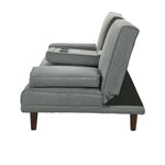 Fabric Sofa Bed with Cup Holder 3 Seater Lounge Couch - Light Grey - Furniture > Bar Stools & Chairs > Arm Chairs &