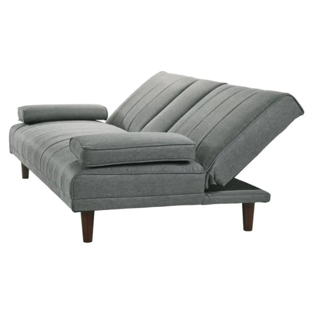 Fabric Sofa Bed with Cup Holder 3 Seater Lounge Couch - Light Grey - Furniture > Bar Stools & Chairs > Arm Chairs &