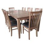 Fairmont 2pc Set Dining Chair PU Leather Seat Slat Back Solid Oak Timber Wood - Furniture > Dining