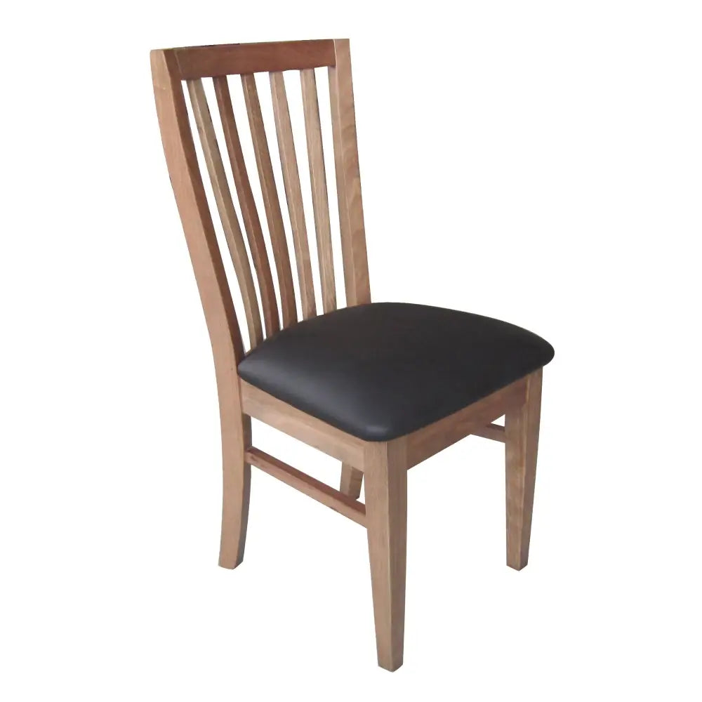 Fairmont 8pc Set Dining Chair PU Leather Seat Slat Back Solid Oak Timber Wood - Furniture > Dining