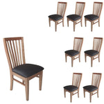 Fairmont 8pc Set Dining Chair PU Leather Seat Slat Back Solid Oak Timber Wood - Furniture > Dining