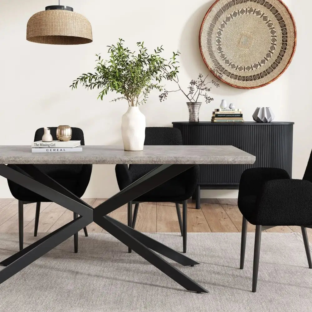 Falcon Rectangular Dining Table MDF Marbling - Furniture > Dining > Dining Tables