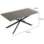 Falcon Rectangular Dining Table MDF Marbling - Furniture > Dining > Dining Tables