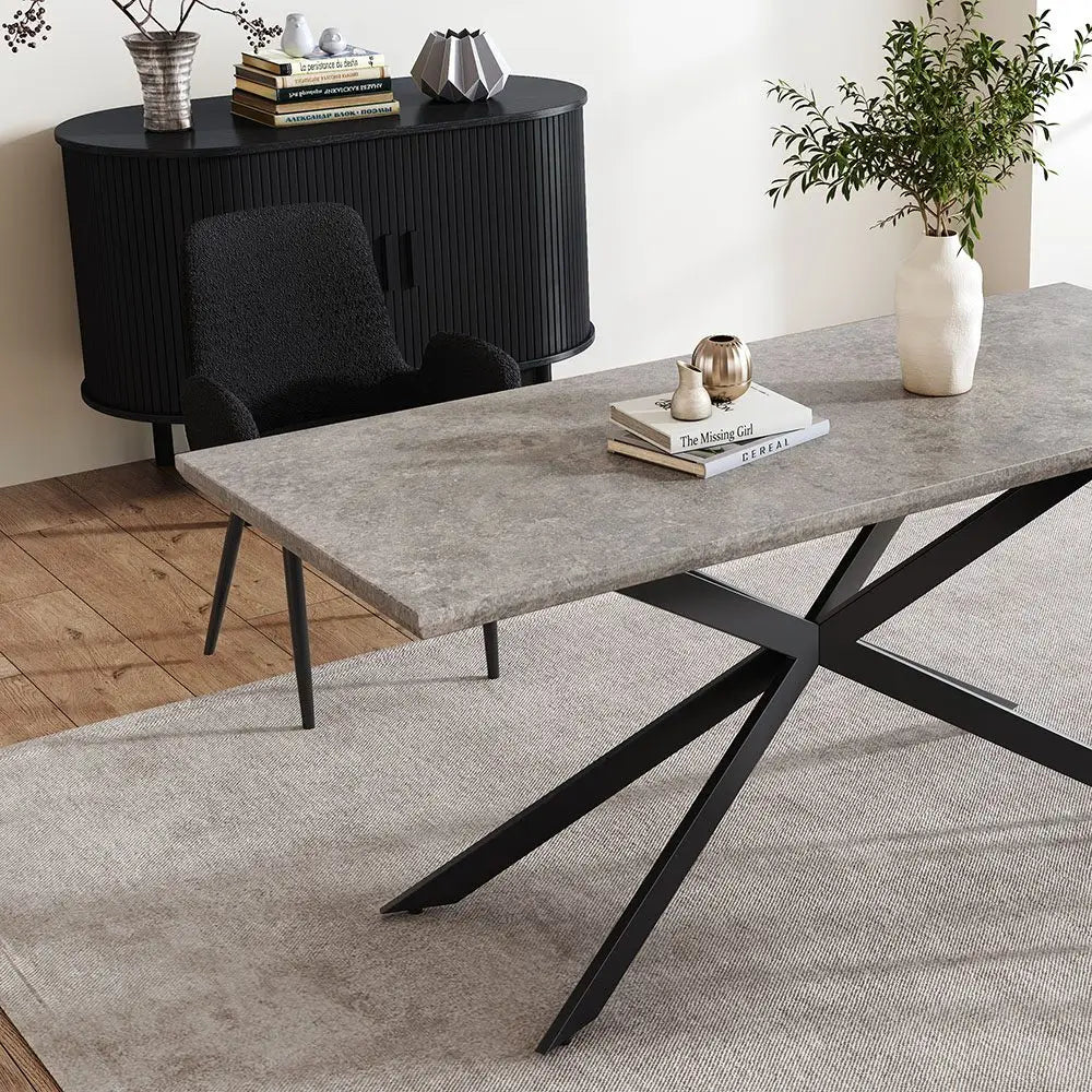 Falcon Rectangular Dining Table MDF Marbling - Furniture > Dining > Dining Tables