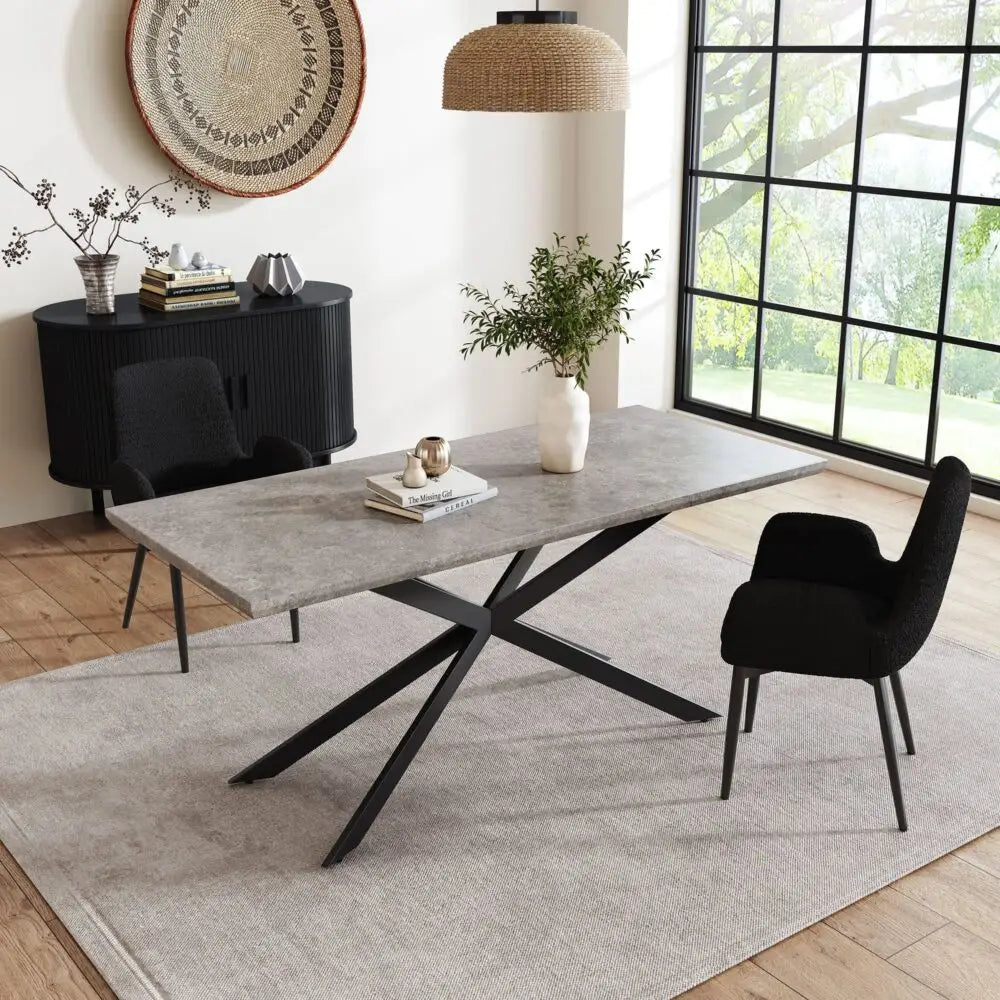 Falcon Rectangular Dining Table MDF Marbling - Furniture > Dining > Dining Tables