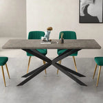 Falcon Rectangular Dining Table MDF Marbling - Furniture > Dining > Dining Tables