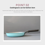 Fanjini Stone Frypan Frying Pan 28cm Non-Stick Induction Ceramic Round PURE SKY BLUE - Home & Garden > Kitchenware