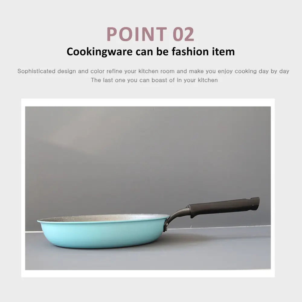 Fanjini Stone Frypan Frying Pan 28cm Non-Stick Induction Ceramic Round PURE SKY BLUE - Home & Garden > Kitchenware