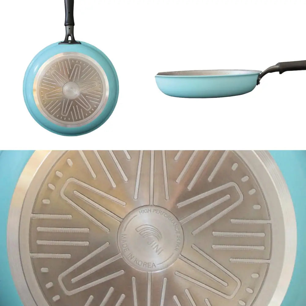 Fanjini Stone Frypan Frying Pan 28cm Non-Stick Induction Ceramic Round PURE SKY BLUE - Home & Garden > Kitchenware