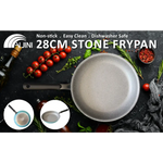 Fanjini Stone Frypan Frying Pan 28cm Non-Stick Induction Ceramic Round PURE SKY BLUE - Home & Garden > Kitchenware