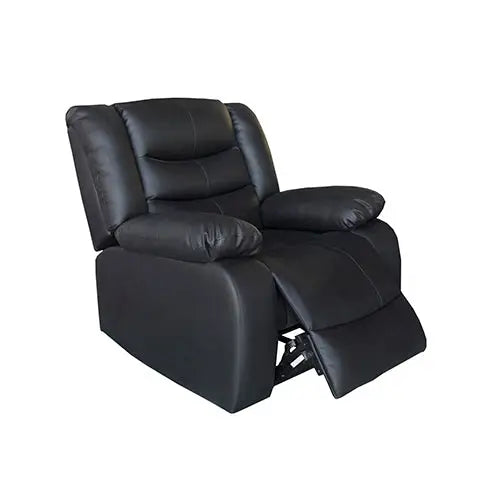 Fantasy Recliner Pu Leather 1R Black - Furniture > Living Room