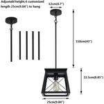 Farmhouse Pendant Light Rustic Lantern Chandelier Black - Home & Garden > Lighting