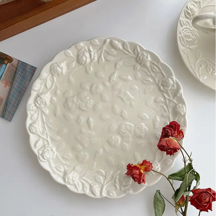 Faubourg Embossed Flat Plate - Home & Garden > Decor