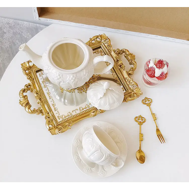 Faubourg Embossed Tea Gift Set - Home & Garden > Decor