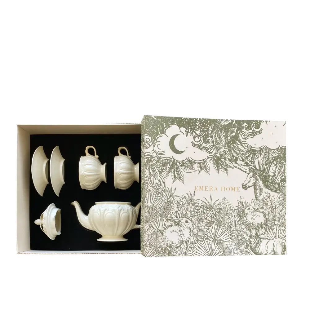 Faubourg Embossed Tea Gift Set - Home & Garden > Decor