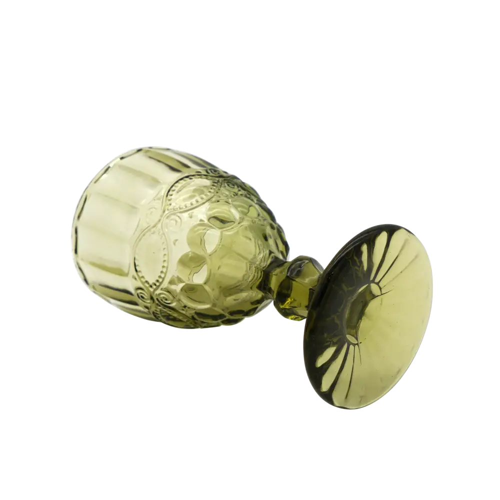 Faubourg Embossed Wine Glass - 310ml Green - Home & Garden > Decor