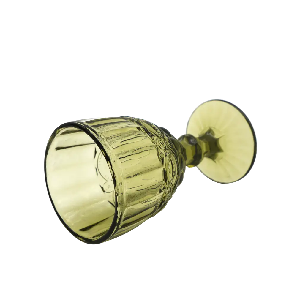 Faubourg Embossed Wine Glass - 310ml Green - Home & Garden > Decor