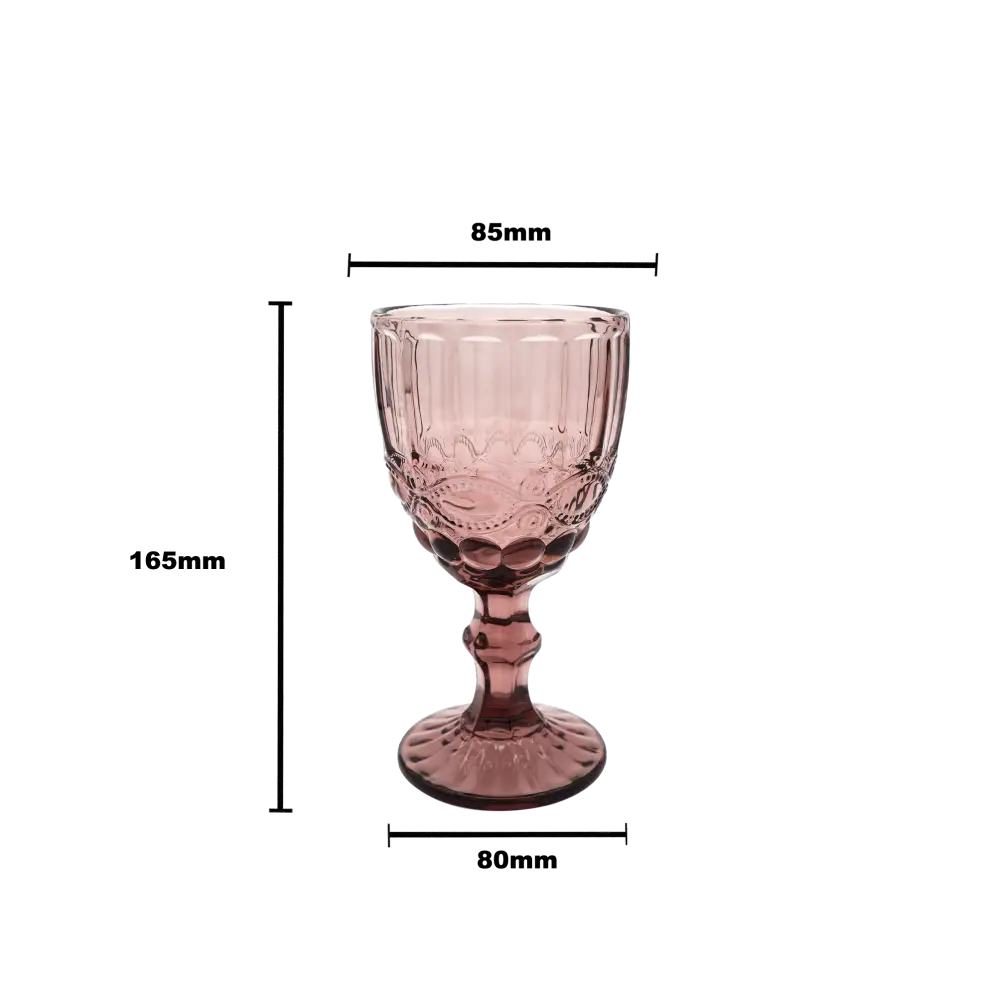 Faubourg Embossed Wine Glass - 310ml purple - Home & Garden > Decor