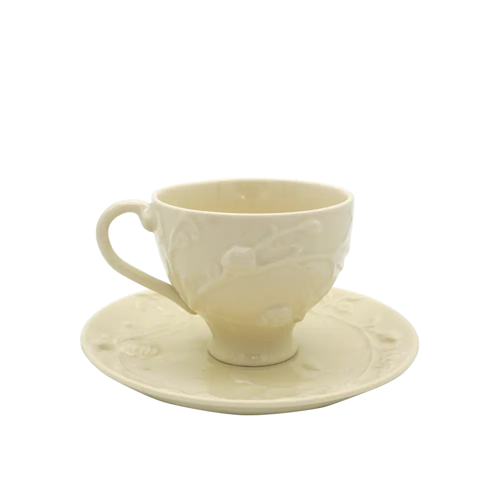 Faubourg Rose Embossed Cup and Saucer - 250ml - Home & Garden > Decor