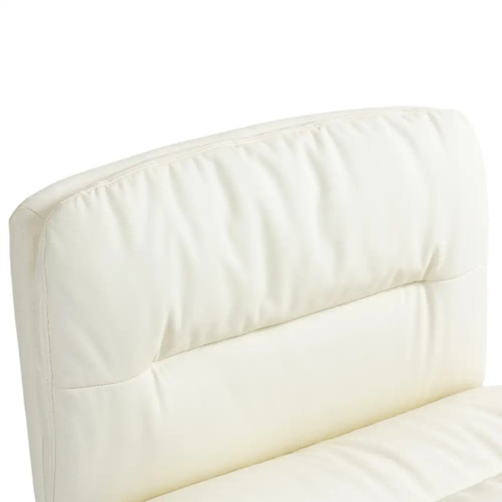 Faux Leather Home Office Chair -Beige - Furniture > Bar Stools & Chairs