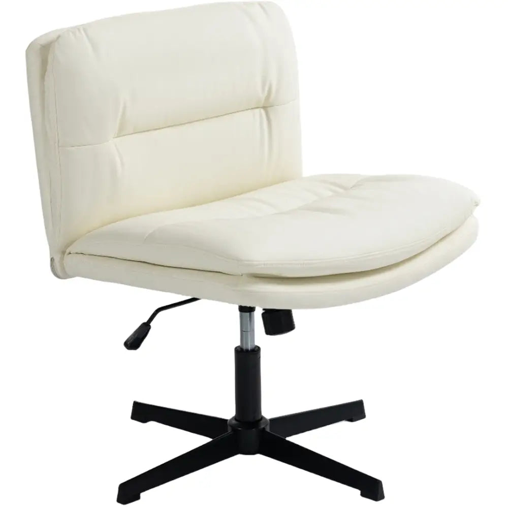 Faux Leather Home Office Chair -Beige - Furniture > Bar Stools & Chairs