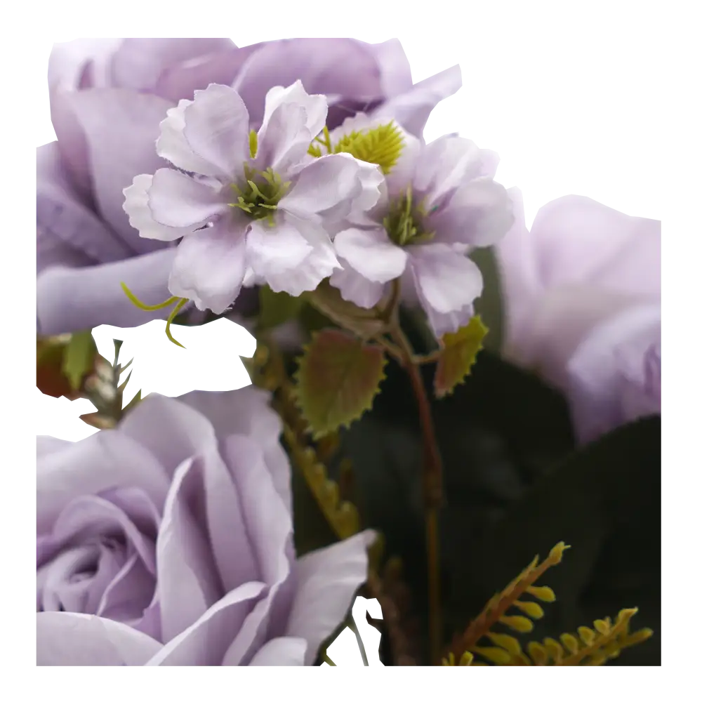 Faux Light Purple Rose/Blueberry Flower Stem - Home & Garden > Decor