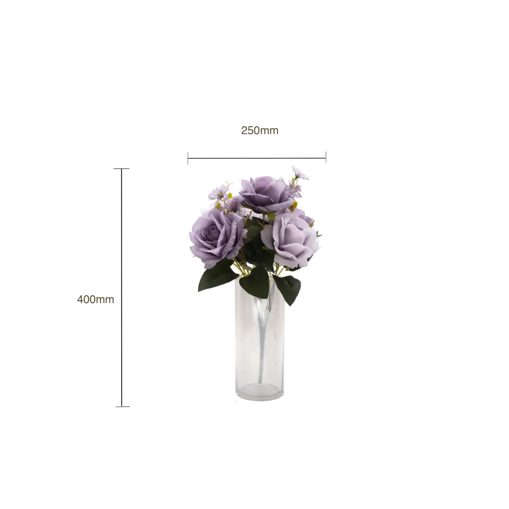 Faux Light Purple Rose/Blueberry Flower Stem - Home & Garden > Decor
