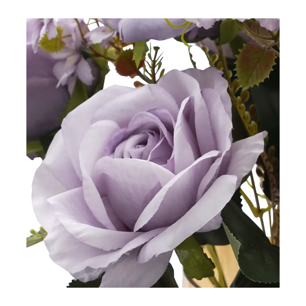 Faux Light Purple Rose/Blueberry Flower Stem - Home & Garden > Decor