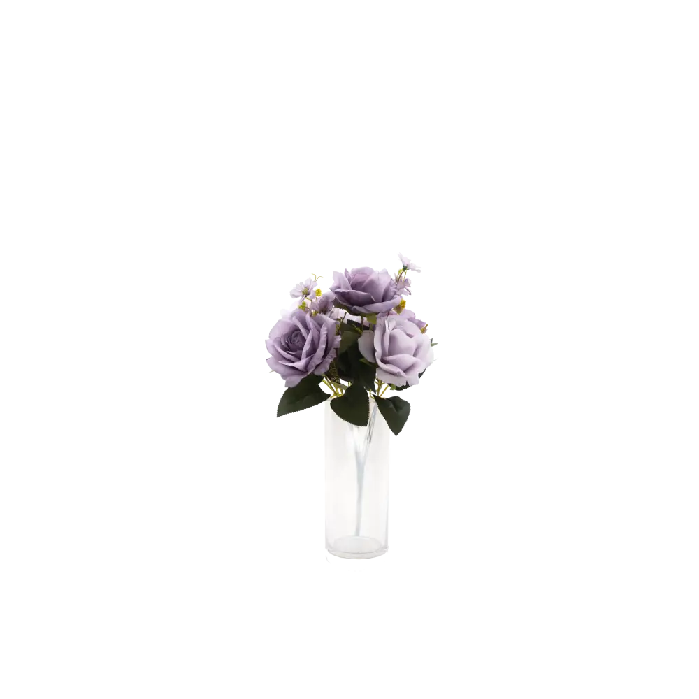 Faux Light Purple Rose/Blueberry Flower Stem - Home & Garden > Decor