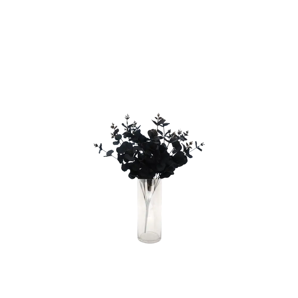 Faux Nordic Black Eucalyptus Leaf Stem - Home & Garden > Decor