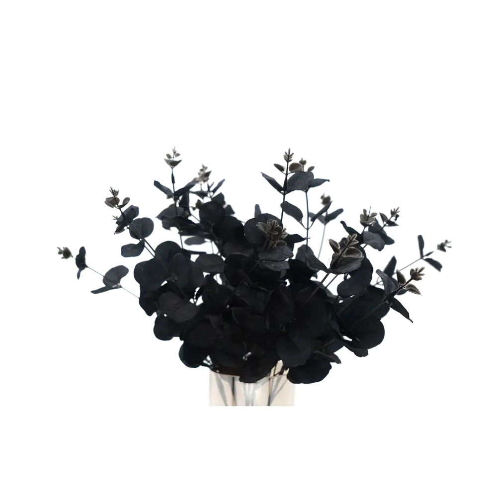 Faux Nordic Black Eucalyptus Leaf Stem - Home & Garden > Decor