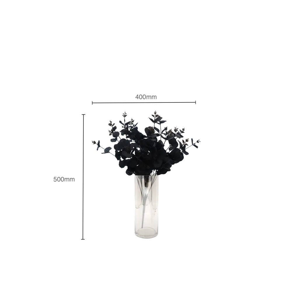 Faux Nordic Black Eucalyptus Leaf Stem - Home & Garden > Decor
