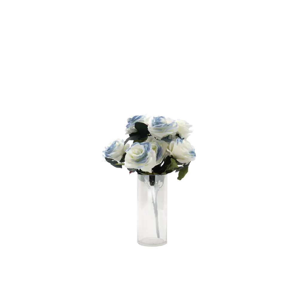 Faux Rose Bouquet Stem blue - Home & Garden > Decor