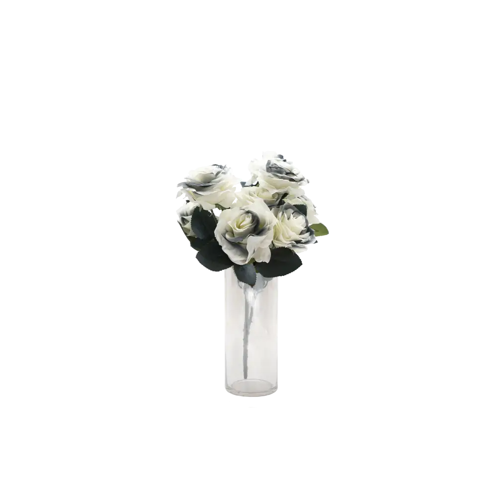 Faux Rose Bouquet Stem grey - Home & Garden > Decor