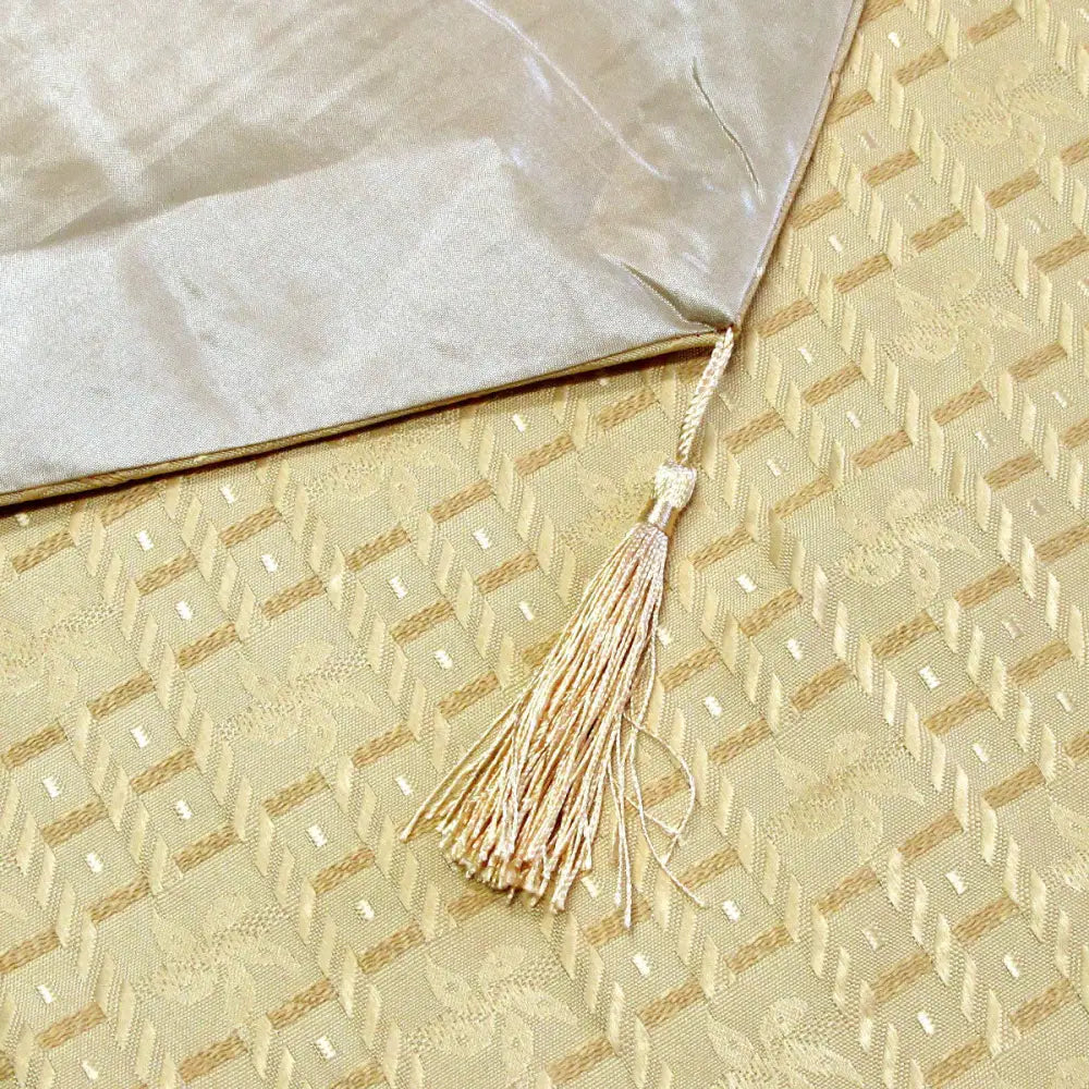 Faux Silk Jacquard Table Runner Gold 32 x 120 cm - Home & Garden > Pool & Accessories > Pool Covers & Accessories