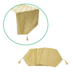 Faux Silk Jacquard Table Runner Gold 32 x 120 cm - Home & Garden > Pool & Accessories > Pool Covers & Accessories