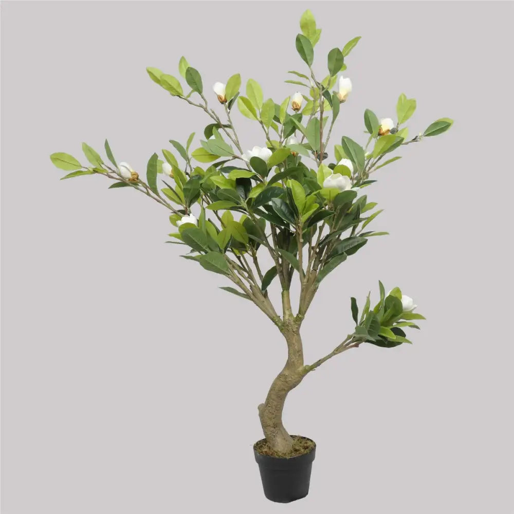 Faux White Flowering Magnolia Tree with Pot 130cm - Home & Garden > Artificial Plants