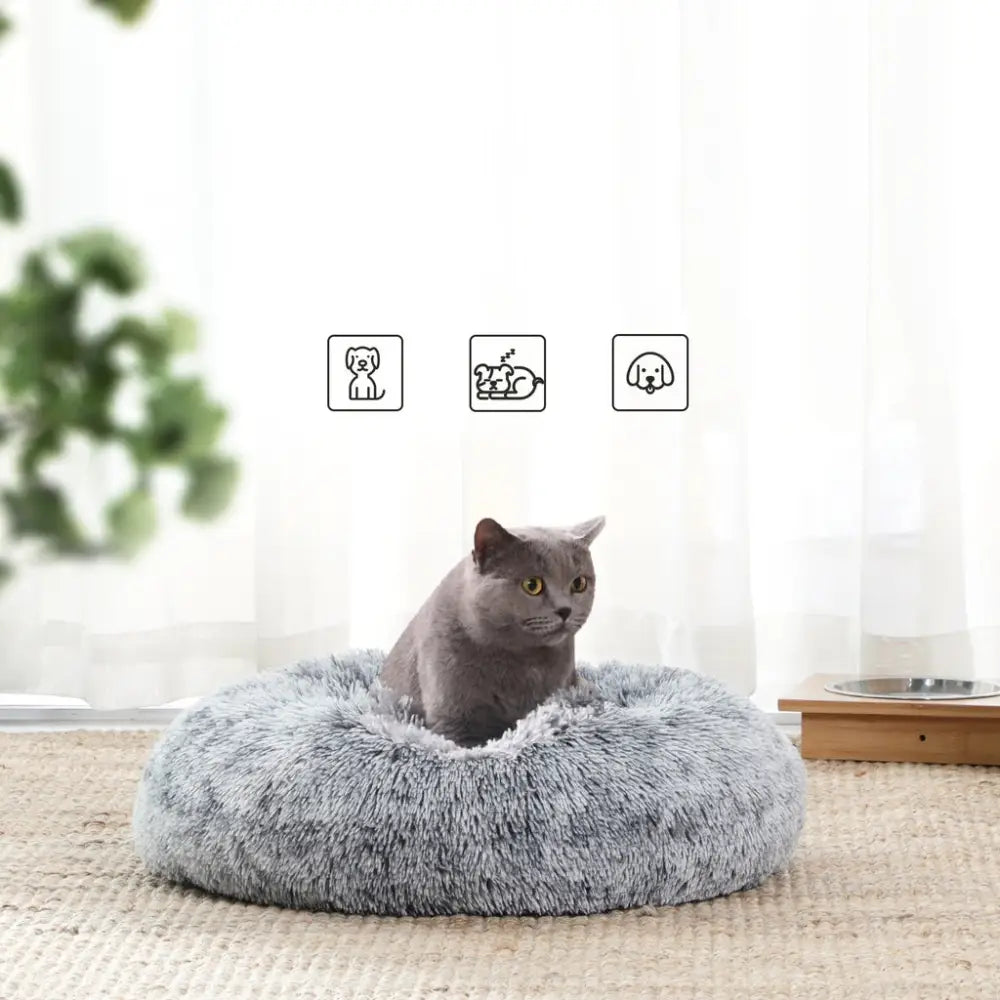 FEANDREA 50cm Dog Bed with Removable Washable Cover Grey - Pet Care > Dog Supplies > Dog Beds