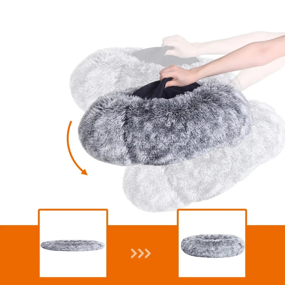 FEANDREA 50cm Dog Bed with Removable Washable Cover Grey - Pet Care > Dog Supplies > Dog Beds