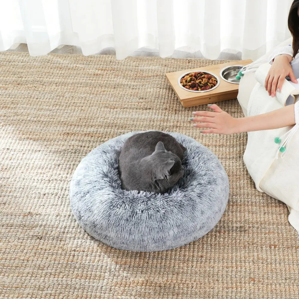 FEANDREA 50cm Dog Bed with Removable Washable Cover Grey - Pet Care > Dog Supplies > Dog Beds