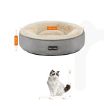 FEANDREA 50cm Dog Sofa Bed Round Shape Fabric Light Grey - Pet Care > Dog Supplies > Dog Beds