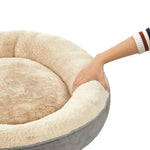 FEANDREA 50cm Dog Sofa Bed Round Shape Fabric Light Grey - Pet Care > Dog Supplies > Dog Beds