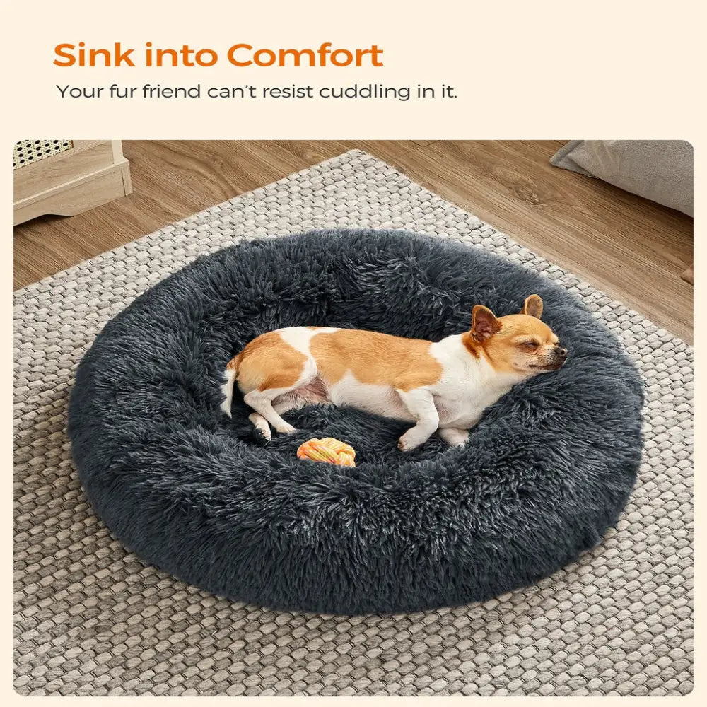 FEANDREA 60cm Dog Bed with Removable Washable Cusion Dark Gray - Pet Care > Dog Supplies > Dog Beds