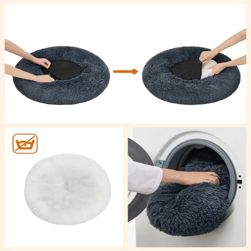 FEANDREA 60cm Dog Bed with Removable Washable Cusion Dark Gray - Pet Care > Dog Supplies > Dog Beds