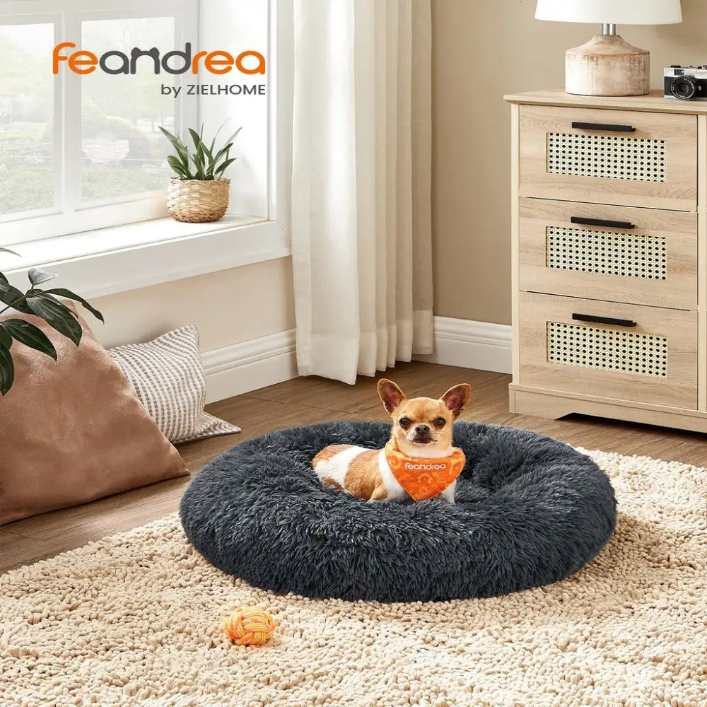 FEANDREA 60cm Dog Bed with Removable Washable Cusion Dark Gray - Pet Care > Dog Supplies > Dog Beds