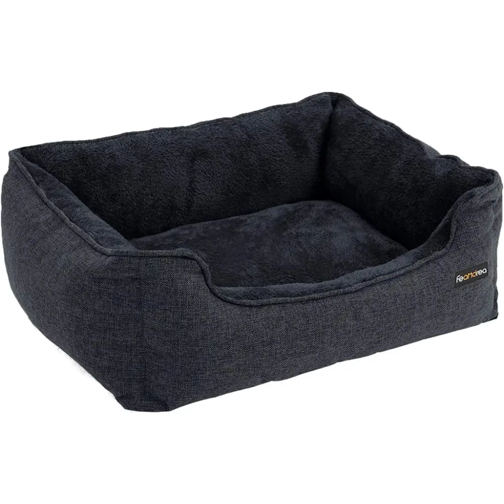 FEANDREA 90cm Dog Sofa Bed with Removable Washable Cover Dark Grey - Pet Care > Dog Supplies > Dog Beds