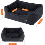 FEANDREA 90cm Dog Sofa Bed with Removable Washable Cover Dark Grey - Pet Care > Dog Supplies > Dog Beds