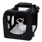 FEANDREA Dog Kennel Transport Box Folding Fabric Pet Carrier 60cm Black - Pet Care > Cat Supplies > Cat Carriers &