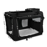 FEANDREA Dog Kennel Transport Box Folding Fabric Pet Carrier 60cm Black - Pet Care > Cat Supplies > Cat Carriers &